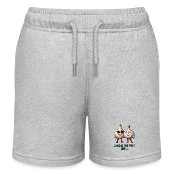 Garlic couple love at first scent cartoon - Kids Organic Sweat Shorts by Stanley/Stella - heather grey - Front
