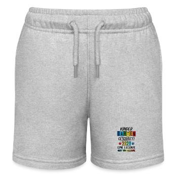 KINDERGARTEN Completed 2026 Daycare Graduates - Kids Organic Sweat Shorts by Stanley/Stella - heather grey - Front