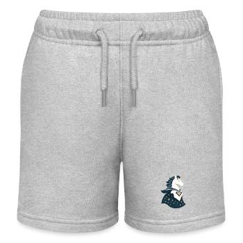 Licorne avec cape, magie dans le cœur - Short de jogging enfant bio Stanley/Stella - gris chiné - Devant