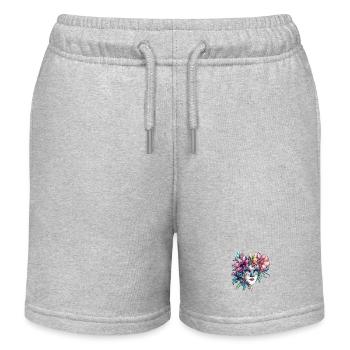 Masque floral dans un style bal masqué - Short de jogging enfant bio Stanley/Stella - gris chiné - Devant