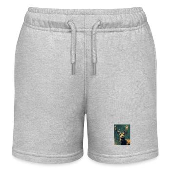 Reindeer Deer Antlers Reindeer Vintage - Kids Organic Sweat Shorts by Stanley/Stella - heather grey - Front
