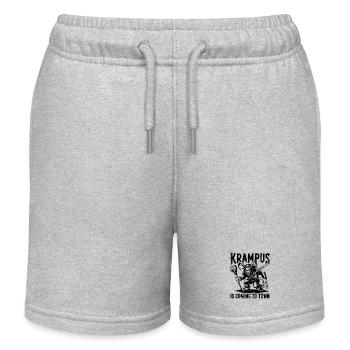 Krampus kommt in die Stadt Weihnachtsmonster - Kinder Organic Joggingshorts Mini Bolter von Stanley/Stella - Grau meliert - Vorne