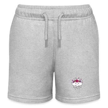 Wolke mit Blumenkrone - Kinder Organic Joggingshorts Mini Bolter von Stanley/Stella - Grau meliert - Vorne