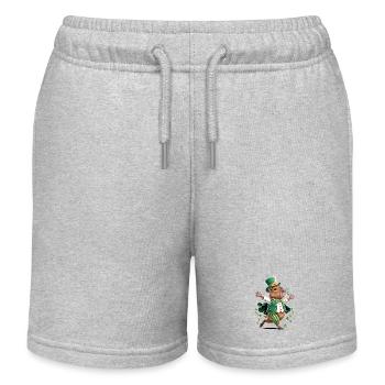 Leprechaun Hamster Festtagprint - Kinder Organic Joggingshorts Mini Bolter von Stanley/Stella - Grau meliert - Vorne