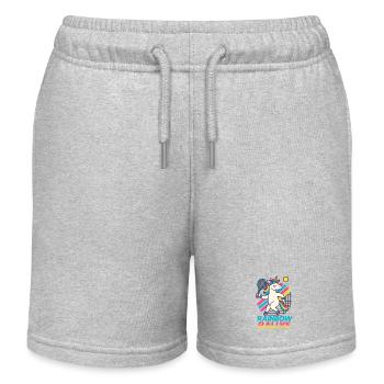 Tennis licorne, Rallye arc-en-ciel - Short de jogging enfant bio Stanley/Stella - gris chiné - Devant