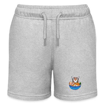 Fox Ramen Cuisine japonaise Kawaii Anime Amateur de nouilles - Short de jogging enfant bio Stanley/Stella - gris chiné - Devant