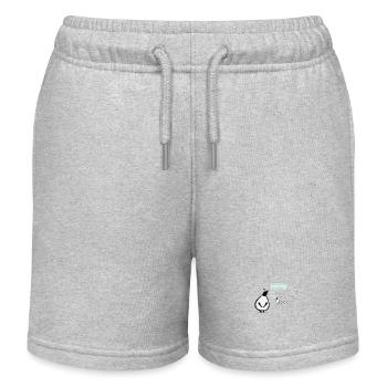 Cute Winter Penguins Illustration - Kids Organic Sweat Shorts by Stanley/Stella - heather grey - Front