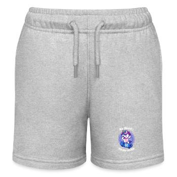 J'en ai assez, je vais patiner, licorne - Short de jogging enfant bio Stanley/Stella - gris chiné - Devant