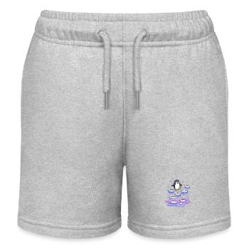Pingouin galactique sur des sources de glace - Short de jogging enfant bio Stanley/Stella - gris chiné - Devant