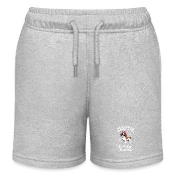 Brittany Spaniel Saying Brittany Spaniel Gift - Kids Organic Sweat Shorts by Stanley/Stella - heather grey - Front