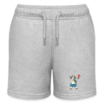 Dabbing Unicorn Ping Pong Table Tennis Player - Kids Organic Sweat Shorts by Stanley/Stella - heather grey - Front