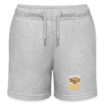 Grilled Cheese Lover - I'm Just Here - Kids Organic Sweat Shorts by Stanley/Stella - heather grey - Front