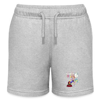 Finally 6 - 6th Birthday with Confetti - Kids Organic Sweat Shorts by Stanley/Stella - heather grey - Front