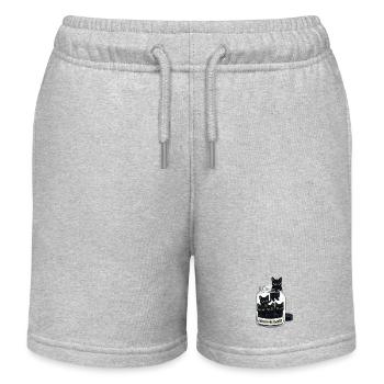 Anti Depressants Cat Humor Design - Kids Organic Sweat Shorts by Stanley/Stella - heather grey - Front