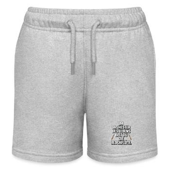 Orchester des Lebens Blockflöte Design - Kinder Organic Joggingshorts Mini Bolter von Stanley/Stella - Grau meliert - Vorne
