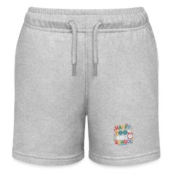 Hundertster Schultag – Buntes Motiv - Kinder Organic Joggingshorts Mini Bolter von Stanley/Stella - Grau meliert - Vorne