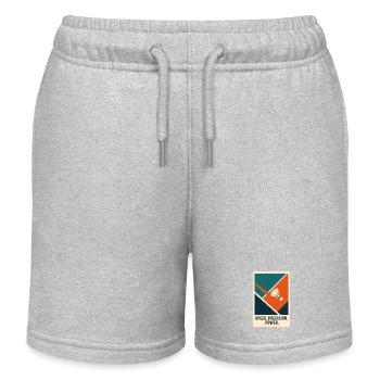Speed Precision Power | Badminton Statement - Kinder Organic Joggingshorts Mini Bolter von Stanley/Stella - Grau meliert - Vorne