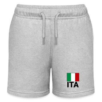 Sportliche Italien Flagge mit ITA Abkürzung - Kinder Organic Joggingshorts Mini Bolter von Stanley/Stella - Grau meliert - Vorne