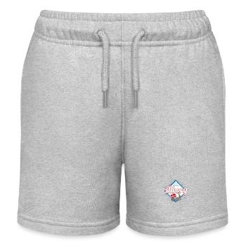 Aalborg Stadt Dänemark Wikingerschiff Souvenir - Kinder Organic Joggingshorts Mini Bolter von Stanley/Stella - Grau meliert - Vorne