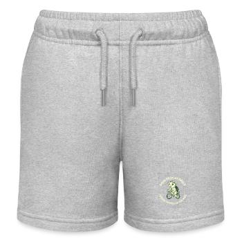 Schneck auf Fahrrad – DillyDaily Spruch - Kinder Organic Joggingshorts Mini Bolter von Stanley/Stella - Grau meliert - Vorne