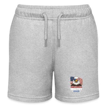 Macht Amerika wieder gesund - Kinder Organic Joggingshorts Mini Bolter von Stanley/Stella - Grau meliert - Vorne