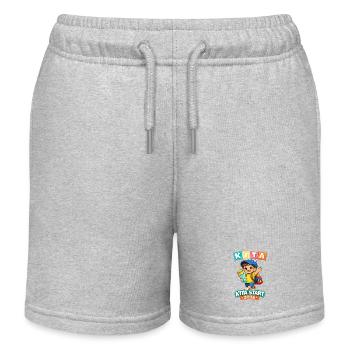 Kita Start 2026 Boy with school cone and satchel - Kids Organic Sweat Shorts by Stanley/Stella - heather grey - Front