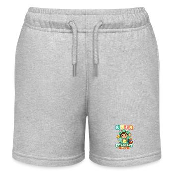 Kita Start 2026 Dino boy with school cone - Kids Organic Sweat Shorts by Stanley/Stella - heather grey - Front