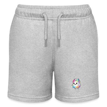 Carton de lait coloré Kawaii - Short de jogging enfant bio Stanley/Stella - gris chiné - Devant