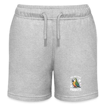 Parrot Sayings Parrot Funny Parrot Gift - Kids Organic Sweat Shorts by Stanley/Stella - heather grey - Front