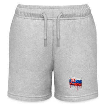 Flagge Slowakei Farbklecks - Kinder Organic Joggingshorts Mini Bolter von Stanley/Stella - Grau meliert - Vorne