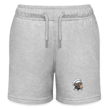 Chimpanzee Cook Cartoon - Kids Organic Sweat Shorts by Stanley/Stella - heather grey - Front