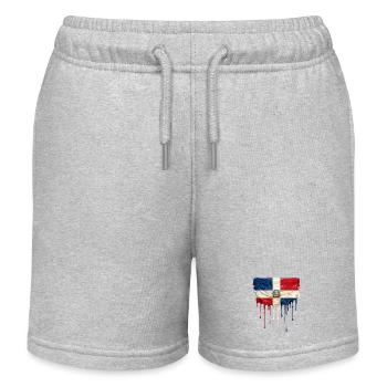 Dominican Dripping Flag - Kids Organic Sweat Shorts by Stanley/Stella - heather grey - Front