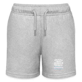 Früher war ich ein Mann / Transgender Spruch, LGBT - Kinder Organic Joggingshorts Mini Bolter von Stanley/Stella - Grau meliert - Vorne