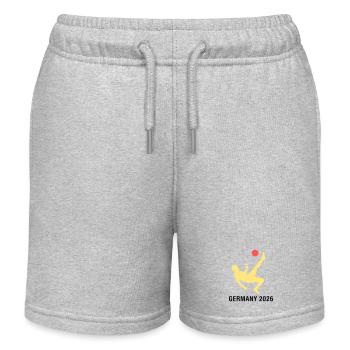 Fußballer 2026 Deutschland Fan - Kinder Organic Joggingshorts Mini Bolter von Stanley/Stella - Grau meliert - Vorne