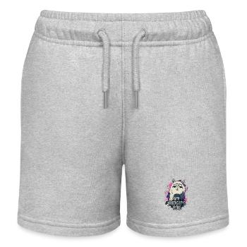 Alpaga drôle, je te juge sarcasme - Short de jogging enfant bio Stanley/Stella - gris chiné - Devant