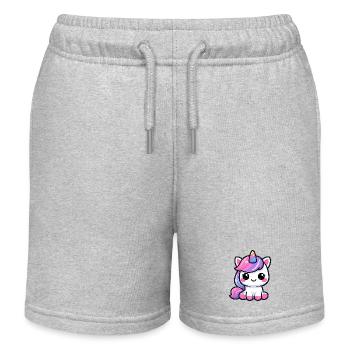 Pastel Unicorn Cutie Adventure Kawaii-Stil - Kinder Organic Joggingshorts Mini Bolter von Stanley/Stella - Grau meliert - Vorne