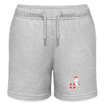 Rettungsseemöwe mit Lifebuoy - Kinder Organic Joggingshorts Mini Bolter von Stanley/Stella - Grau meliert - Vorne