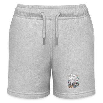Remote Developer I Don't Dress Remote Tech Worker - Kids Organic Sweat Shorts by Stanley/Stella - heather grey - Front