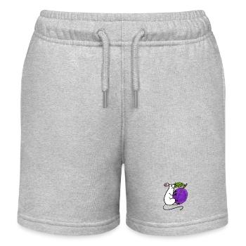 Garden Mouse Plum Fruit Fruit Rat - Kids Organic Sweat Shorts by Stanley/Stella - heather grey - Front
