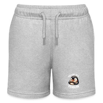 Dictons des manchots Drôle de cadeau des manchots - Short de jogging enfant bio Stanley/Stella - gris chiné - Devant