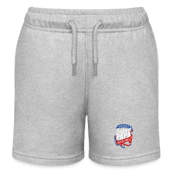 Super papa edition limitee ruban vintage - Short de jogging enfant bio Stanley/Stella - gris chiné - Devant