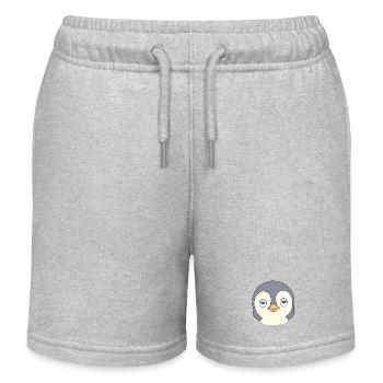 Visage de dessin animé de Pingouin Endormi - Short de jogging enfant bio Stanley/Stella - gris chiné - Devant