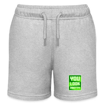 You Look Pretty Lustig Komplement Selbstliebe Logo - Kinder Organic Joggingshorts Mini Bolter von Stanley/Stella - Grau meliert - Vorne