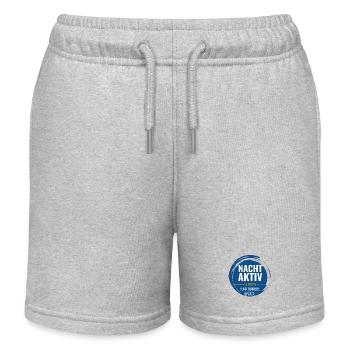Nachtaktiv – Zu 100% funktioniere später - Kinder Organic Joggingshorts Mini Bolter von Stanley/Stella - Grau meliert - Vorne