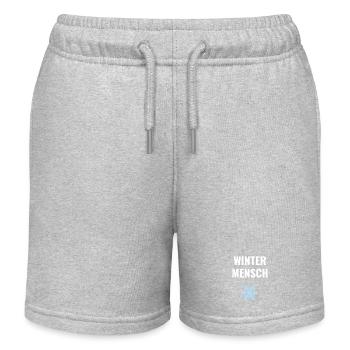 Wintermensch – Schlichtes Statement - Kinder Organic Joggingshorts Mini Bolter von Stanley/Stella - Grau meliert - Vorne