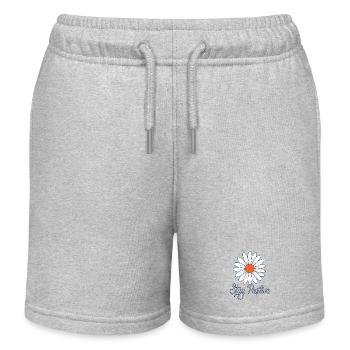 Daisy Flower Stay Positive Daisy Be Positive - Kids Organic Sweat Shorts by Stanley/Stella - heather grey - Front