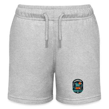 Hamburg Hafen Patch Design - Kinder Organic Joggingshorts Mini Bolter von Stanley/Stella - Grau meliert - Vorne