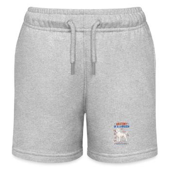 White Labrador Anatomy Shirt - Kids Organic Sweat Shorts by Stanley/Stella - heather grey - Front