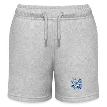 Blaues Eisblüten-Design - Kids Organic Sweat Shorts by Stanley/Stella - heather grey - Front