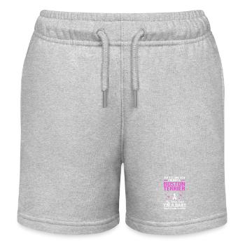 Boston Terrier - Kinder Organic Joggingshorts Mini Bolter von Stanley/Stella - Grau meliert - Vorne